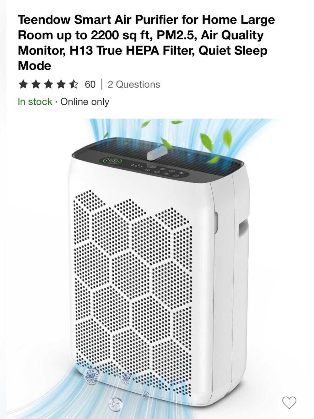Teendow Smart Air Purifier